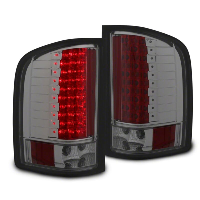 Raxiom 07-13 Chevrolet Silverado 1500 LED Tail Lights- Black Housing- Smoked Lens - S112744 - front view