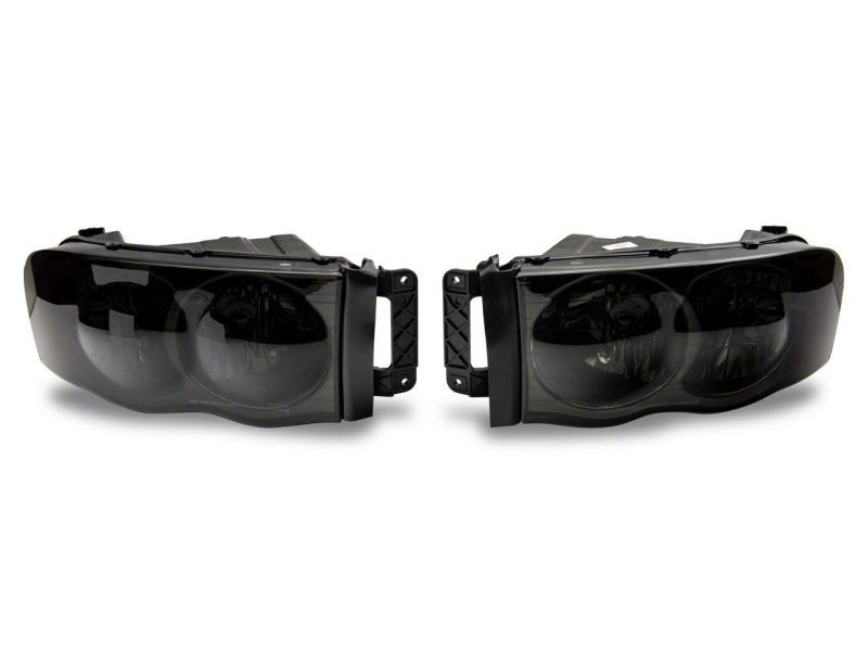 Raxiom 02-05 Dodge RAM 1500 Axial Series OEM Style Rep Headlights- Chrome Housing- Smoked Lens - R118009