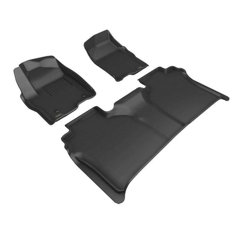 3D MAXpider 19-24 GMC Sierra Kagu 1st &amp; 2nd Row Floormats - Black - L1GM03201509