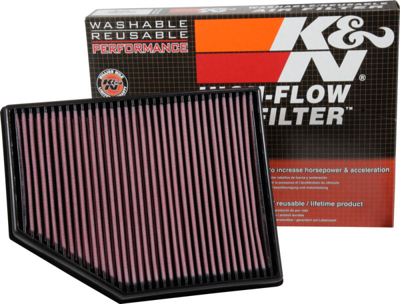 K&N 15-17 Volvo V40 2.0L DSL Drop In Air Filter - 33-3055 by K&N Engineering - front view