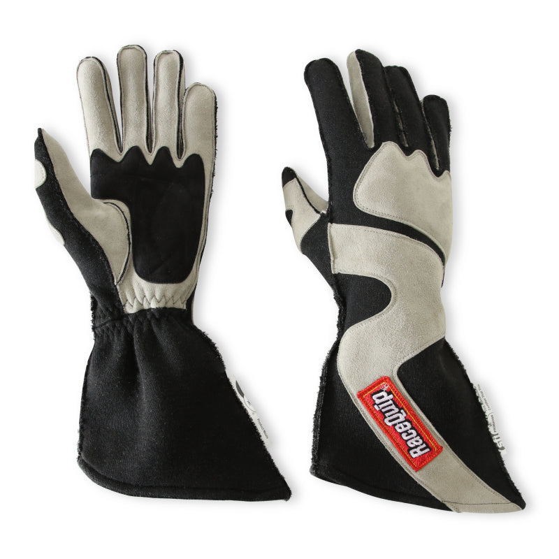 RaceQuip SFI-5 Gray/Black Small Outseam Angle Cut Glove - 359602RQP