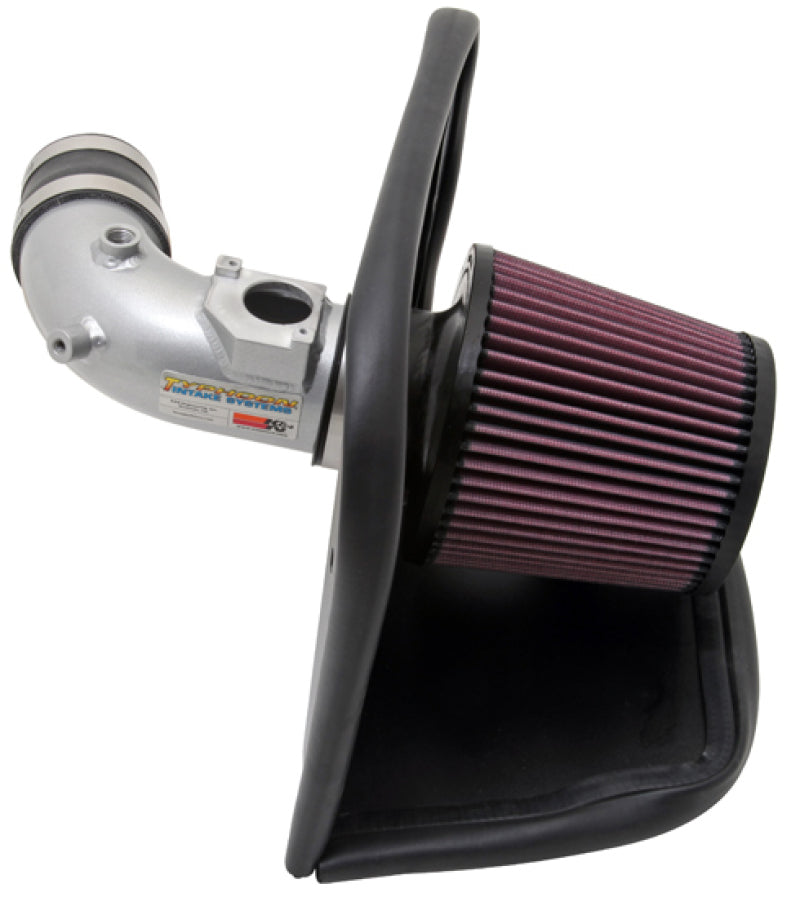 K&N 10 Mazdaspeed3 L4-2.3L Silver Typhoon Short Ram Intake - 69-6012TS for 2010-2013 Mazda 3 - front view