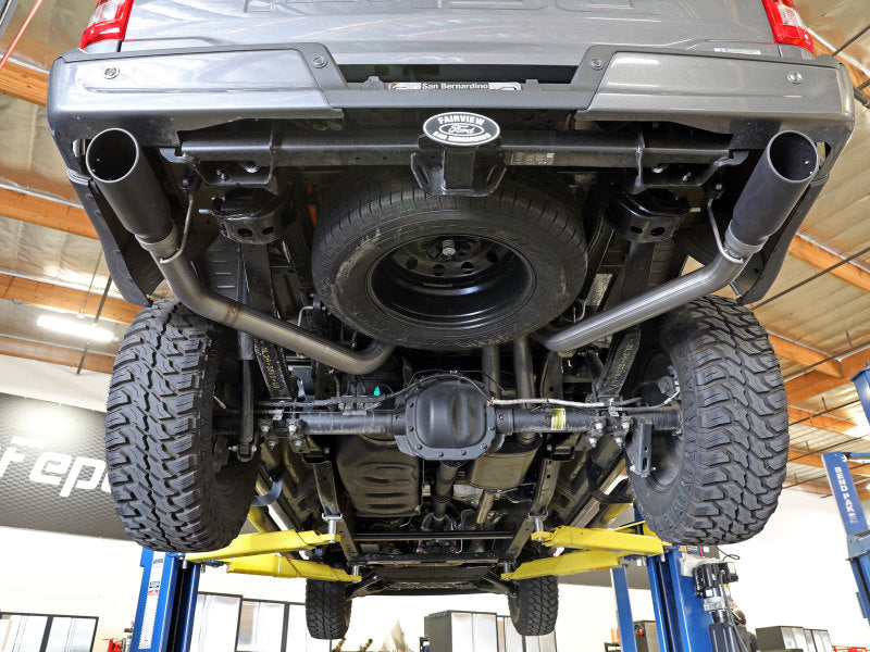 aFe Vulcan 3in 304 SS Cat-Back Exhaust 2021 Ford F-150 V6 2.7L/3.5L (tt)/V8 5.0L w/ Polished Tips - 49-33127-P