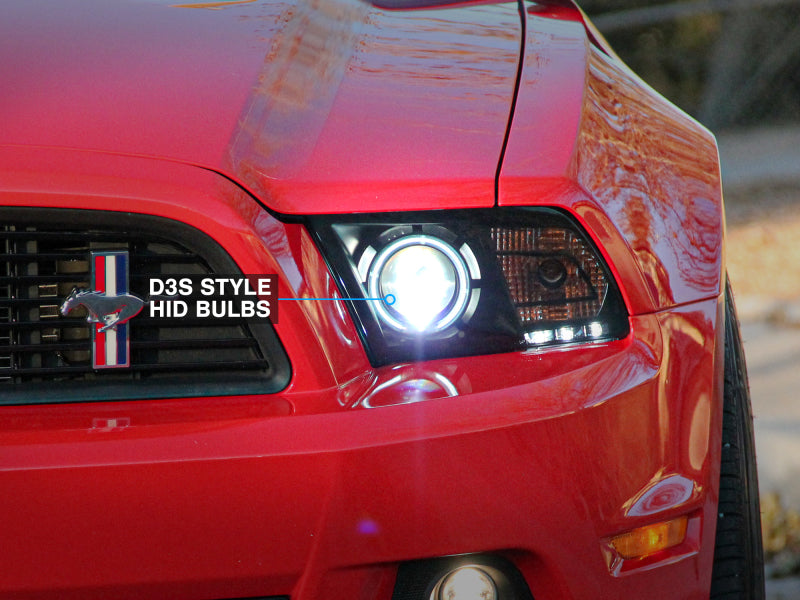 Raxiom 13-14 Ford Mustang w/ Factory HIDLED Halo Projector Headlights- Black Housing (Smoked Lens) - 49170