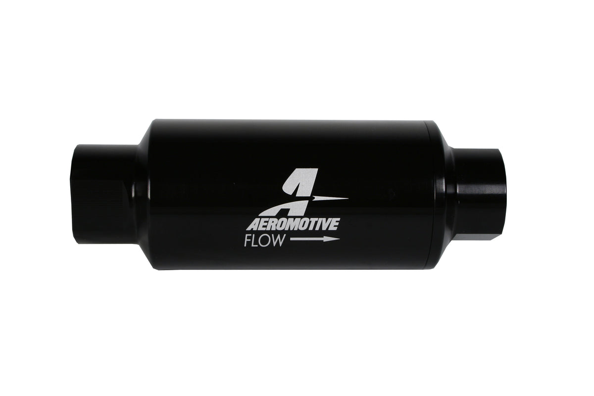 Aeromotive In-Line Filter 10AN 10 Micron Microglass Element Bright-Dip Black 2in OD - 12350