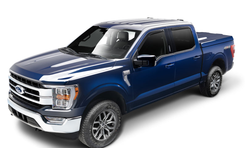 AVS 15-18 Ford F-150 Supercrew Ventvisor In-Channel Front &amp; Rear Window Deflectors 4pc - Smoke - 194975