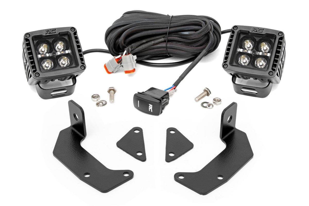 LED Light Kit | Cage Mount | 2&quot; Black Pair | White DRL | CFMOTO UFORCE 1000 