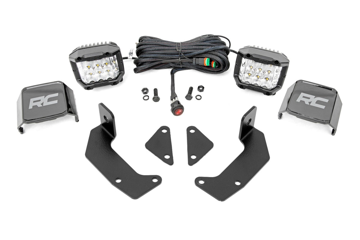 LED Light Kit | Cage Mount | 2&quot; Chrome Pair | Wide Angle | CFMOTO UFORCE 1000 