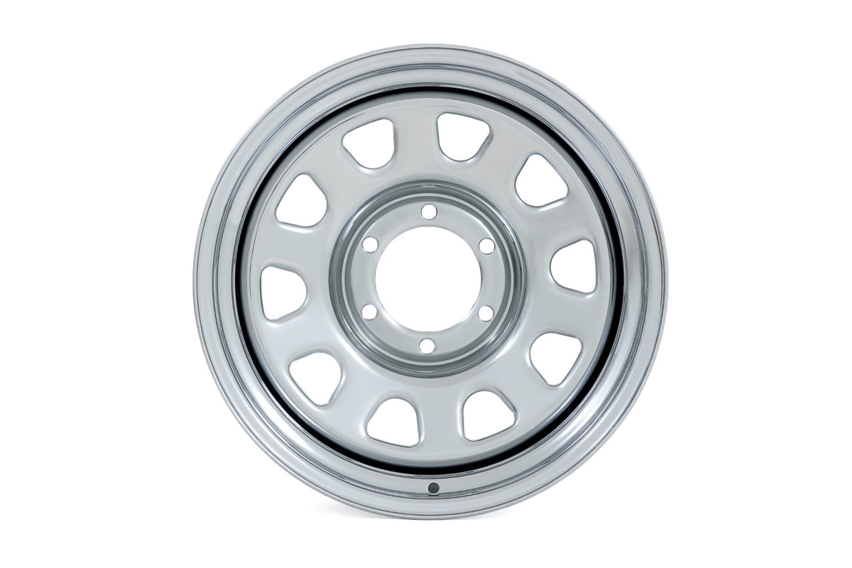 Rough Country - Steel Wheel/Chrome/15x8/5x4.5/3.30 Bore/-19 - RC158545C by Rough Country - angle view