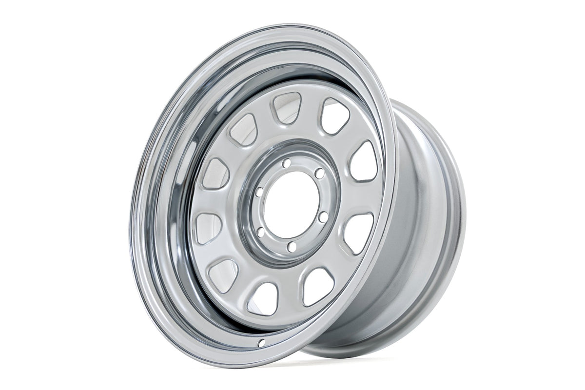 Rough Country - Steel Wheel/Chrome/15x8/5x5.5/4.25 Bore/-19mm - RC51-5885C by Rough Country - close-up