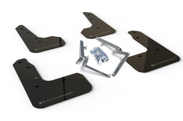 Rally Armor 17-21 Honda Civic Sport & Touring (Hatch) Black UR Mud Flap w/ Dark Grey Logo - MF51-UR-BLK/DGRY for 2017-2021 Ho