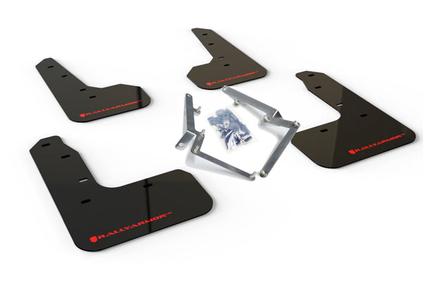 Rally Armor 17-19 Honda Civic Sport & Touring (Hatch) Black UR Mud Flap w/ Red Logo - MF51-UR-BLK/RD for 2017-2021 Honda Civi