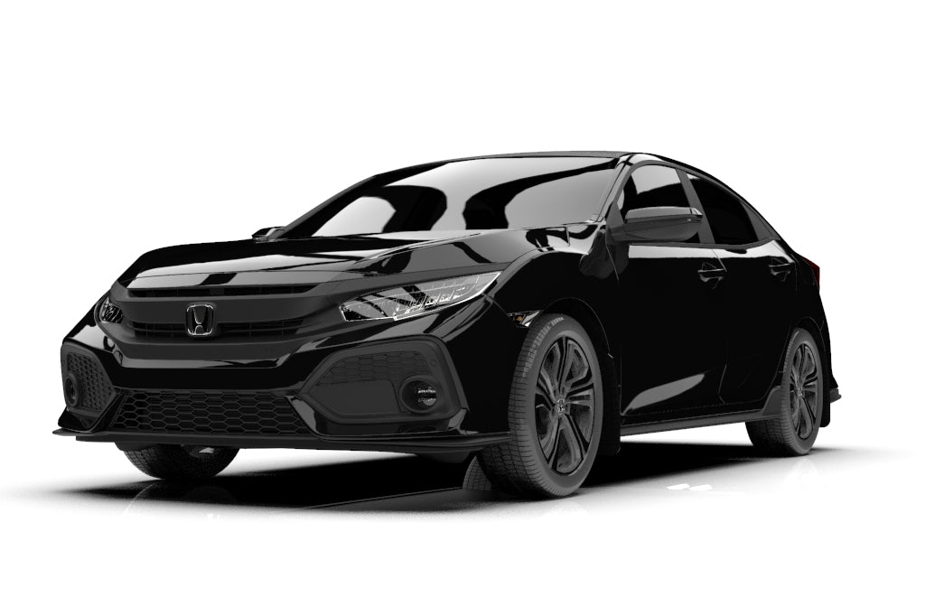 Rally Armor 17-19 Honda Civic Sport & Touring (Hatch) Black UR Mud Flap w/ Red Logo - MF51-UR-BLK/RD