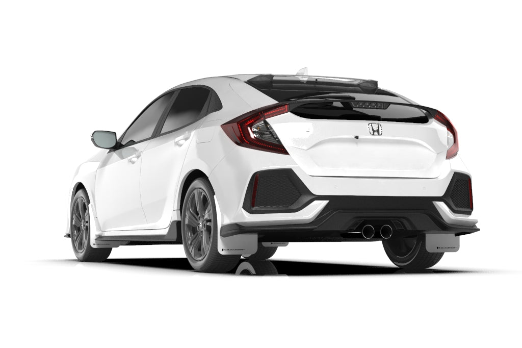 Rally Armor 17-21 Honda Civic Sport/Sport Touring White UR Mud Flap w/Black Logo - MF51-UR-WH/BLK