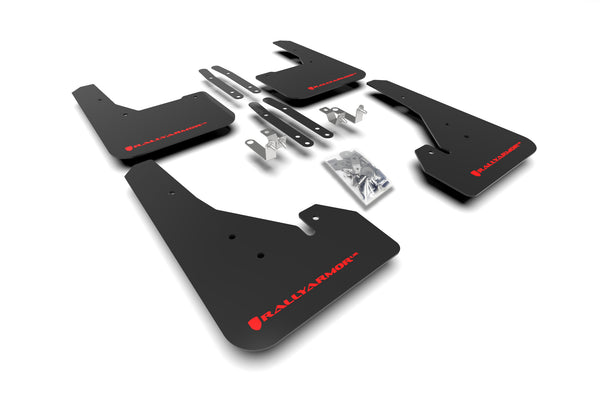 Rally Armor 18-22 Toyota Corolla Hatchback Black UR Mud Flap Red Logo - MF67-UR-BLK/RD for 2019-2026 Toyota Corolla - front v