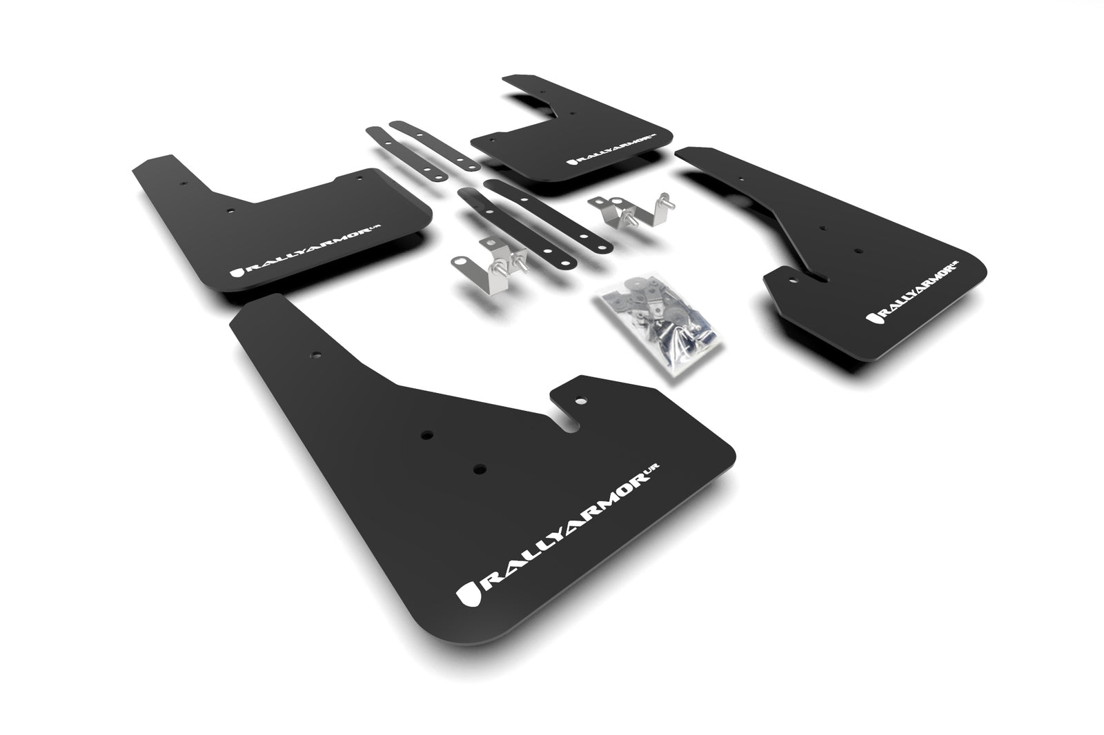 Rally Armor 18-22 Toyota Corolla Hatchback Black UR Mud Flap White Logo - MF67-UR-BLK/WH for 2019-2026 Toyota Corolla - front