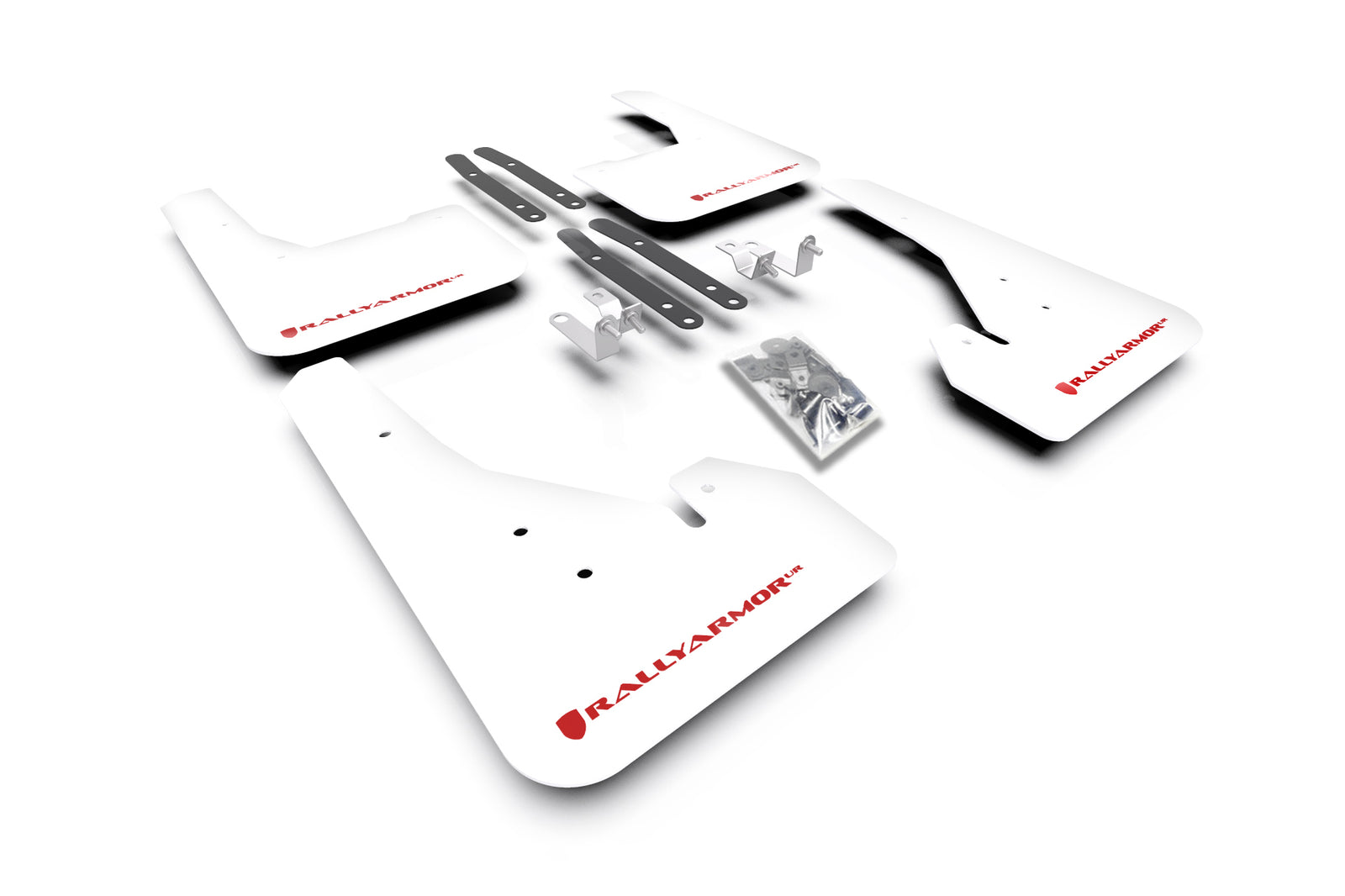 Rally Armor 18-24 Toyota Corolla Hatchback White UR Mud Flap Red Logo - MF67-UR-WH/RD for 2019-2026 Toyota Corolla - front vi