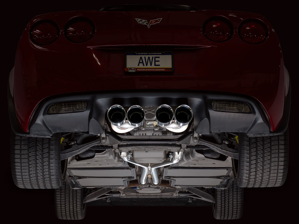 AWE Tuning 05-07 C6 Chevrolet Corvette 6.0L X-Pipe - 3010-11660 for 2005-2008 Chevrolet Corvette - installed view