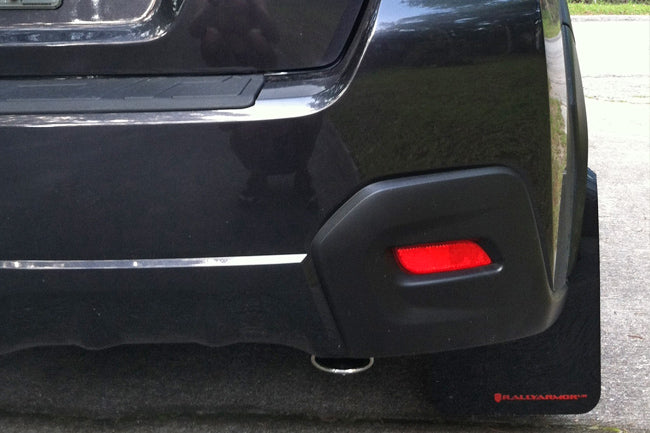 Rally Armor 13-17 Subaru Crosstrek XV Black UR Mud Flap w/ Red Logo - MF26-UR-BLK/RD