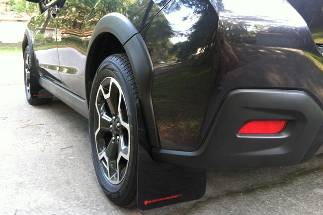 Rally Armor 13-17 Subaru Crosstrek XV Black UR Mud Flap w/ Red Logo - MF26-UR-BLK/RD