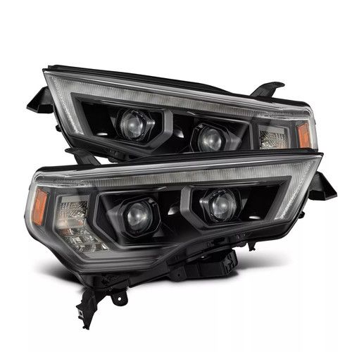 Open Box - AlphaRex 14-22 Toyota 4Runner LUXX-Series LED Proj Headlights Jet Blk w/Actv Light & Seq. Sig + DRL - 880813 by Al