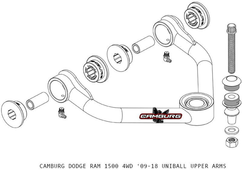 Camburg Dodge RAM 1500 (DS) 4WD 09-21 1.25in Performance Uniball Upper Arms (w/ covers) - CAM-810001