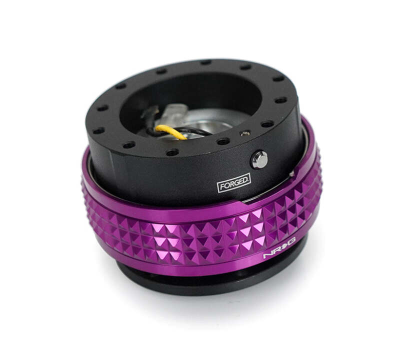 NRG Quick Release Kit - Pyramid Edition - Black Body / Purple Pyramid Ring - SRK-210BK-PP - front view