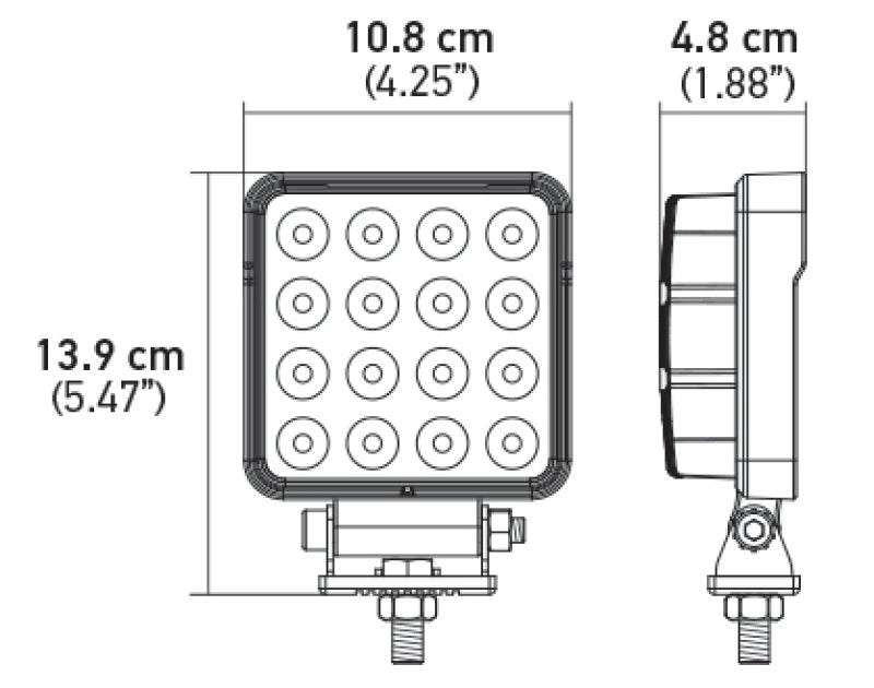 Hella ValueFit Work Light 4SQ 2.0 LED MV LR LT - 357106012