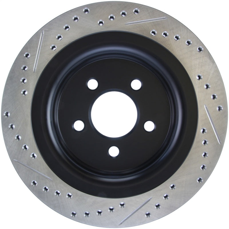 StopTech Slotted &amp; Drilled Sport Brake Rotor - 2015 Ford Mustang GT - Rear Left - 127.61109L