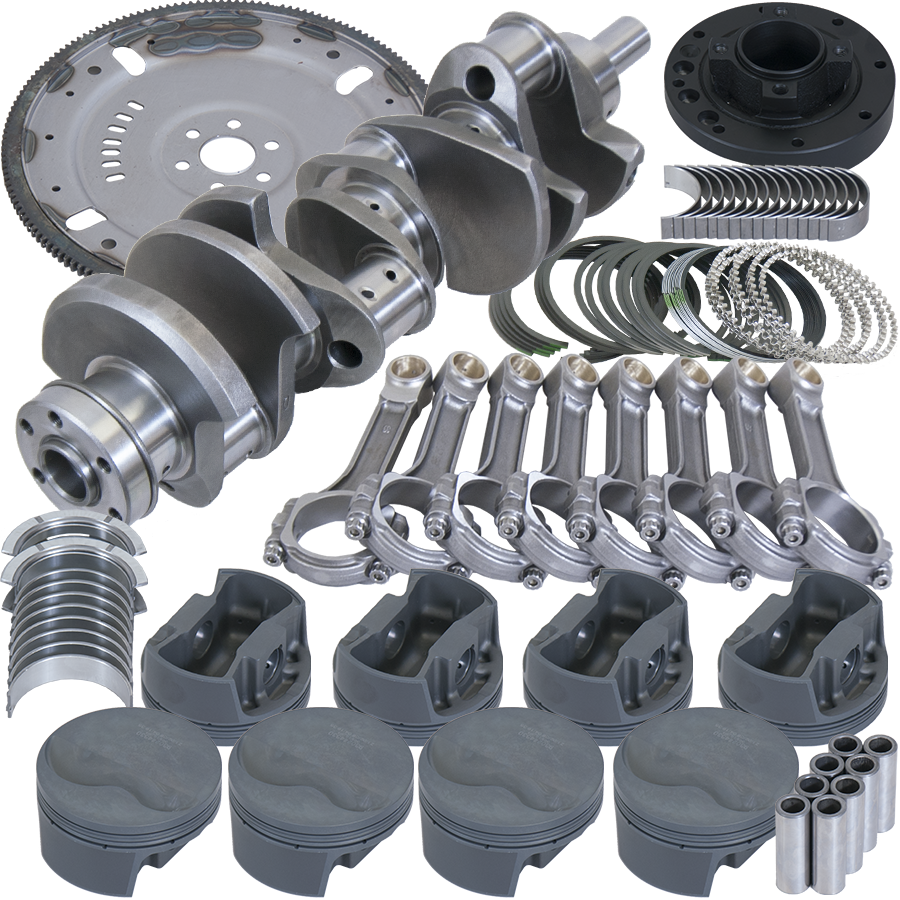 Eagle Ford 351W 4.000in Crank 6.250in I-Beam Rods 4.060in Pistons 164 Tooth FP Balanced Assembly - B1612506064 - front view