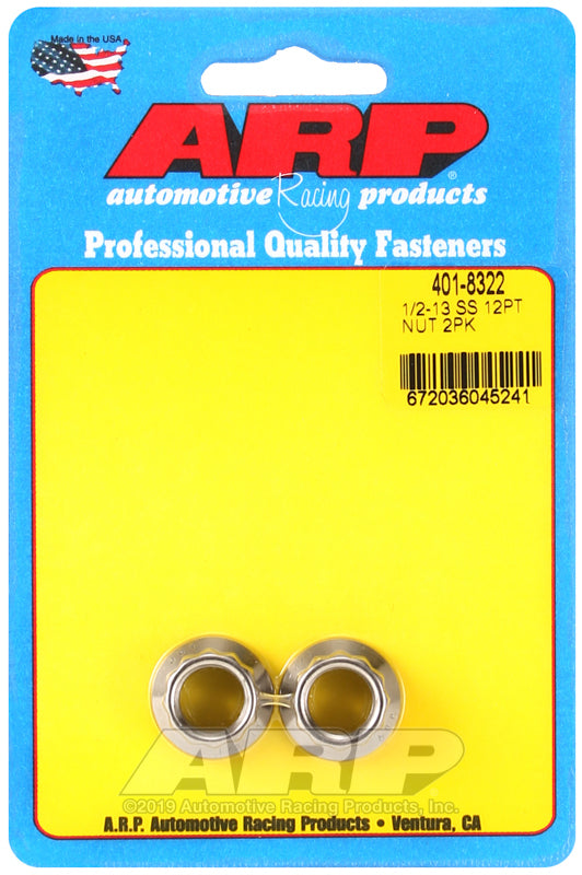 ARP 1/2-13 SS 12pt nut kit - 401-8322