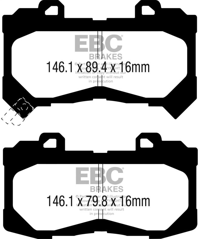 EBC 15+ Chevrolet Colorado 2.5 Yellowstuff Front Brake Pads - DP43044R
