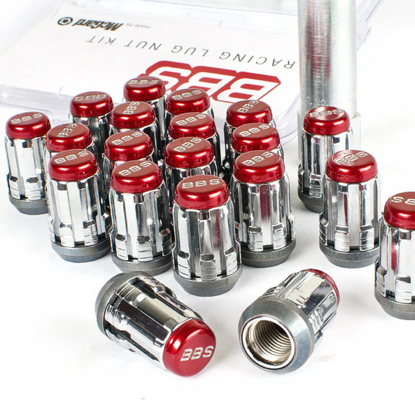 BBS McGard Lug Nut Set 12x1.5 Red/Black - PLGM15BKR for 2013-2018 Ford Focus ST - front view