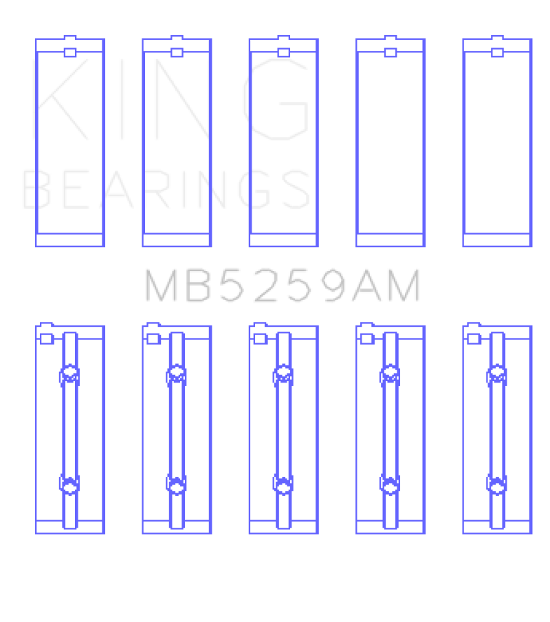King Engine Bearings Honda B18A1 (Size +0.25mm) Main Bearing Set - MB5259AM0.25