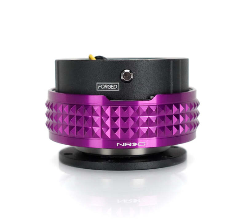 NRG Quick Release Kit - Pyramid Edition - Black Body / Purple Pyramid Ring - SRK-210BK-PP - close-up view