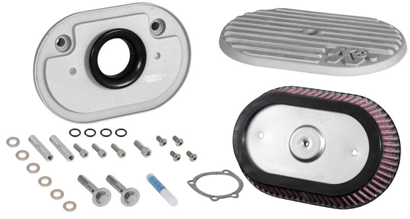 K&amp;N Street Metal Intake System Side Draft Dyna/Softail Silver Intake System-Harley Davidson - RK-3953S