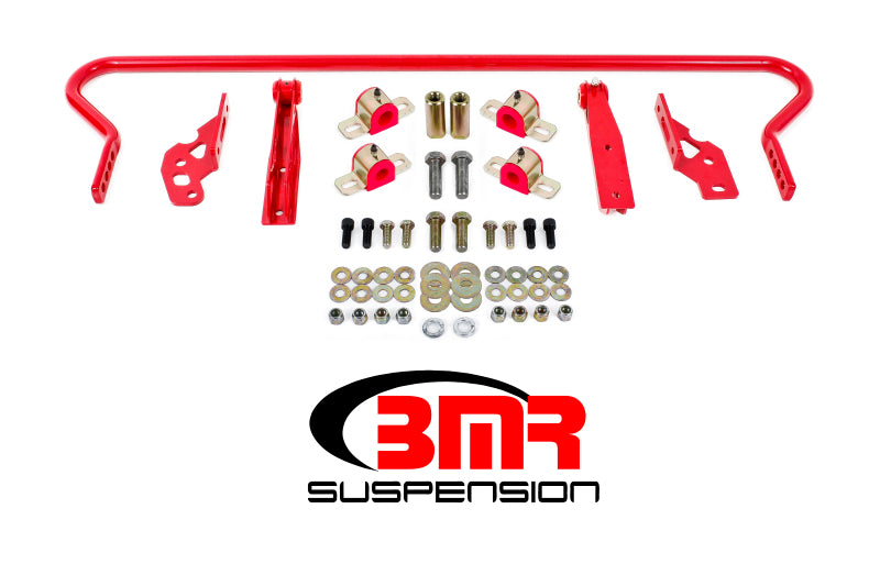 BMR 11-14 S197 Mustang Rear Hollow 25mm Adj. Sway Bar Kit w/ Bushings - Red - SB042R for 2005-2014 Ford Mustang - front view