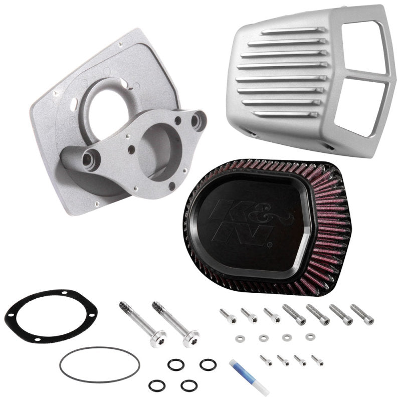 K&amp;N Street Metal Intake System - Shaker Touring 2017 Silver Intake System-Harley Davidson - RK-3955S