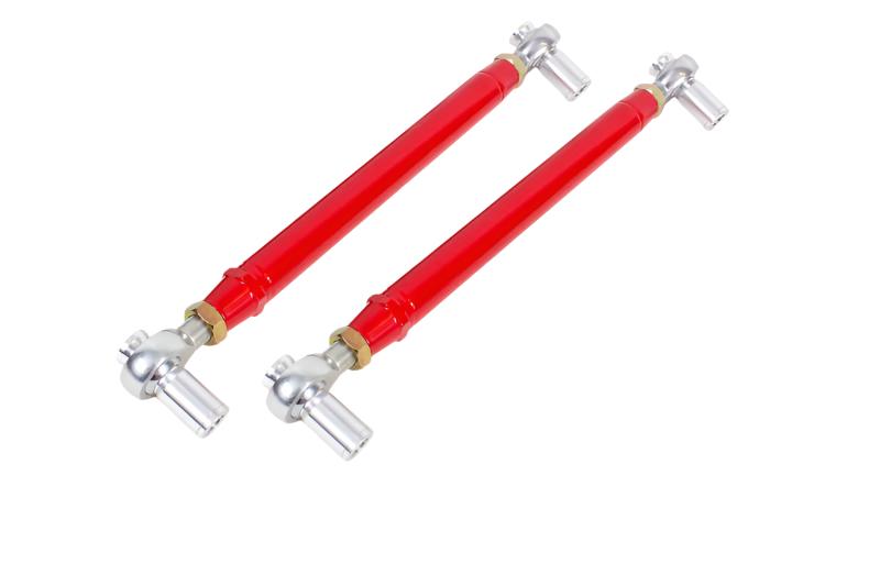 BMR 79-98 Fox Mustang Chrome Moly Lower Control Arms w/ Double Adj. Rod Ends - Red - MTCA052R for 1979-1998 Ford Mustang - fr