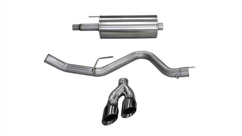 Corsa 2015-2020 Ford F-150 5.0L V8 (Super Crew Cab) Black Sport Single Side Dual 4in Tips CB Exhaust - 14837BLK