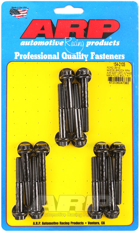 ARP Ford 351W w/ Edelbrock RPM Air Gap 12pt Intake Manifold Bolt Kit - 154-2105