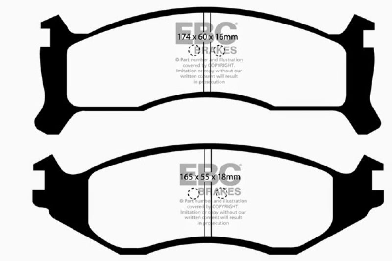 EBC 91-93 Chrysler Fifth Avenue 3.8 Redstuff Front Brake Pads - DP31249C