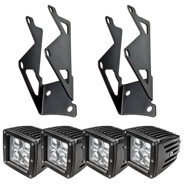 Oracle Jeep JK Dual Mounting Pillar Brackets/Lights Combo SEE WARRANTY - 2145-504 for 2007-2021 Jeep Wrangler - front view