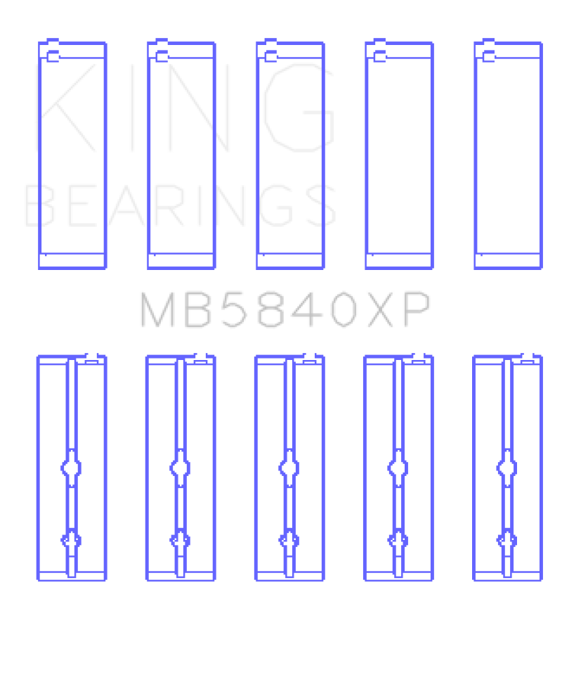 King Chrysler 300 Srt8 (Size 0.26) pMaxBlack Coated Main Bearing Set - MB5840XP.026