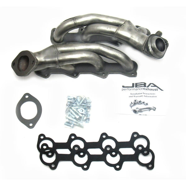 JBA 05-10 MUSTANG V6 1/2in Header Shorty Stainless Steel - 1617S for 2005-2010 Ford Mustang - front view