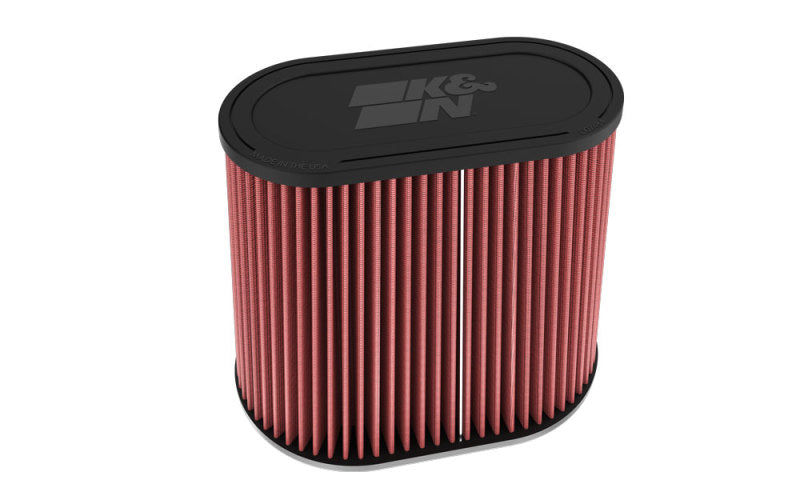K&amp;N Universal Clamp-On Air Filter 3in Dual Flange 9in x 6in Base 7.5in x 3.688in Top 7.5in Height - RU-6104