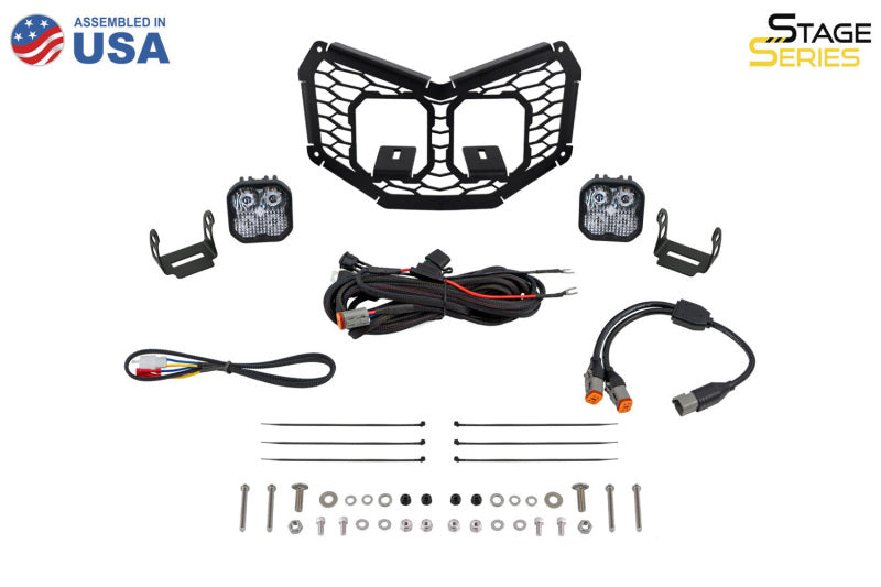 Diode Dynamics 17-24 Can-Am Maverick X3 Stage Series LED Grille Kit - Sport White Fog - DD7880
