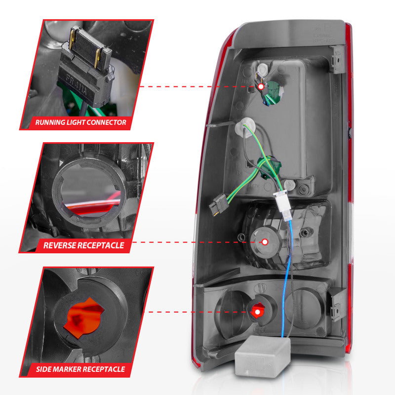 ANZO 2003-2006 Chevrolet Silverado 1500 LED Taillights Red/Clear - 311007