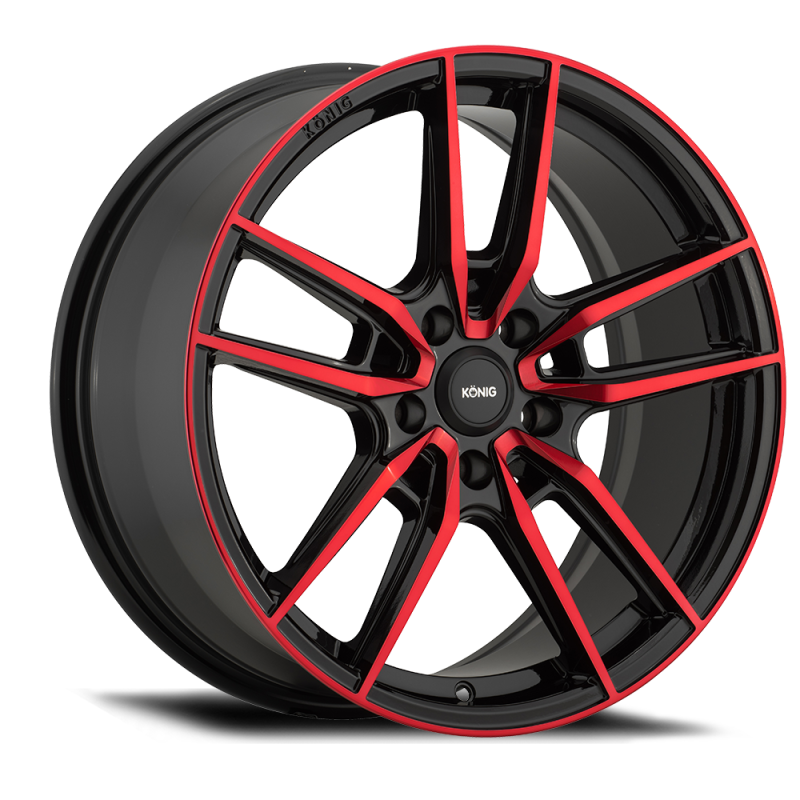 Konig Myth 16x7.5 5x114.3 ET43 Gloss Black w/ Red Tinted Clearcoat - MY7651443R