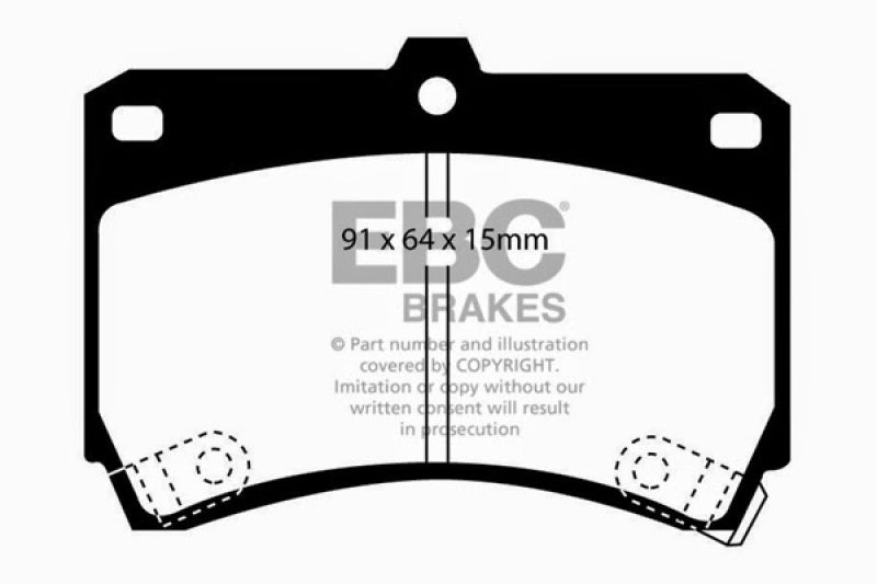 EBC 94-97 Ford Aspire 1.3 manual Yellowstuff Front Brake Pads - DP4884R